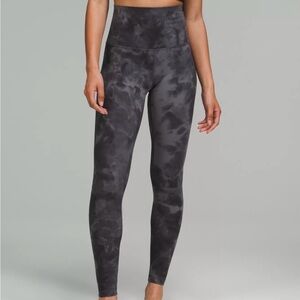 High-Waist Tie-Dye Black Active Leggings